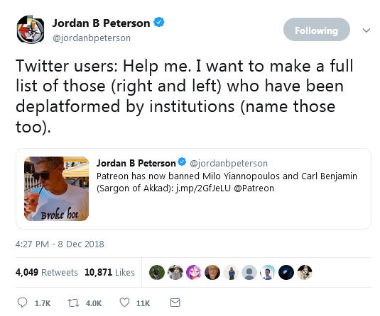 Peterson-Deplatform-Tweet